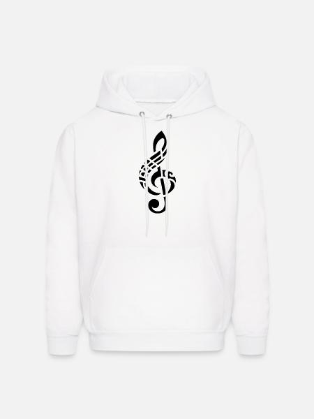 Elegant Tattoo Style Clef - Men's Hoodie - white