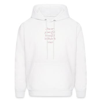 You are powerful beautiful brilliant brave - Men's Hoodie - white - Front - Elias (183cm)