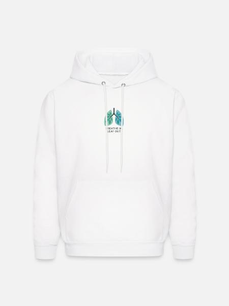 Breathe In, Leaf Out - Men's Hoodie - white