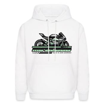 motorsport Green - Men's Hoodie - white - Front - Elias (183cm)