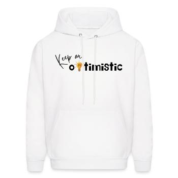 Keep On optimistic - Men's Hoodie - white - Front - Elias (183cm)