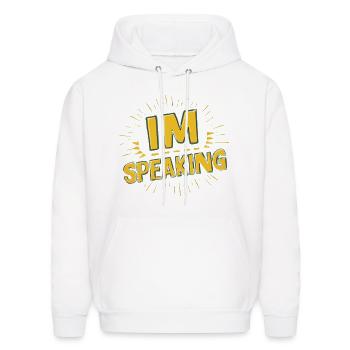 im speaking - Men's Hoodie - white - Front - Elias (183cm)