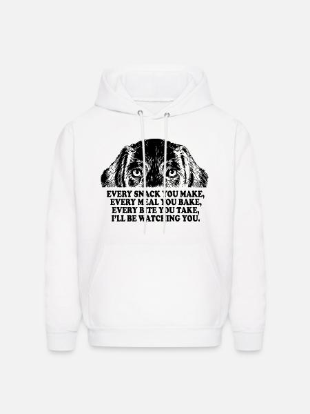 Dog Watching Snack Meal Bite - Men's Hoodie - white