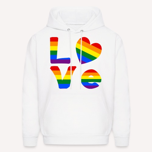Gay Pride Rainbow LOVE - Men's Hoodie