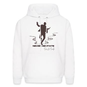 Gangsta Gorilla-Never Hesitate - Men's Hoodie - white - Front - Elias (183cm)