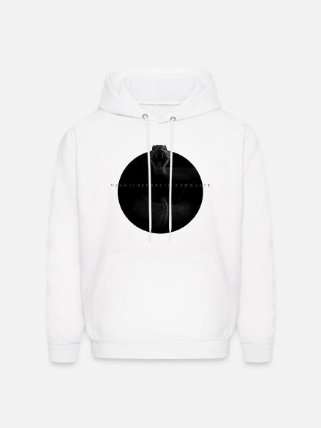 Midnight Coiled Rattlesnake Warning - Men's Hoodie - white