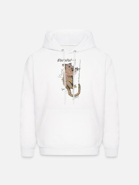 Funny Opossum, Opossum EWWW - Men's Hoodie - white