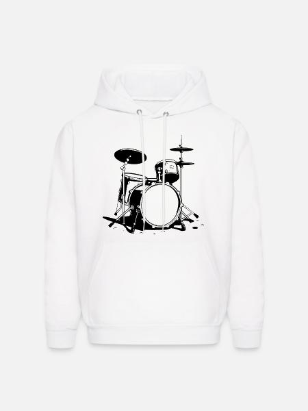 Drum Kit Sketch - Men's Hoodie - white