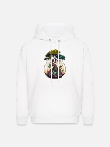 Bonsai Tree Terrarium - Men's Hoodie - white