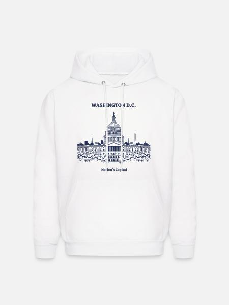 Capitol Skyline in Blue - Men's Hoodie - white