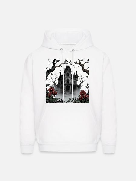 Gothic Manor in Mist - Men's Hoodie - white