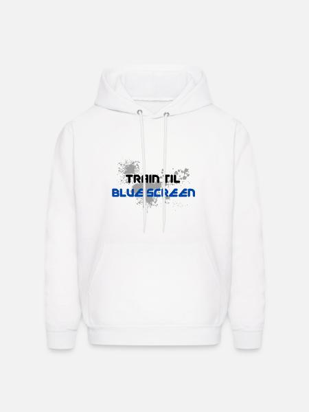 Blue Screen Glitch Splash - Men's Hoodie - white