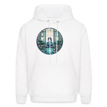 Japanese Inspired 911 Dispatcher T Shirt - Men's Hoodie - white - Front - Elias (183cm)