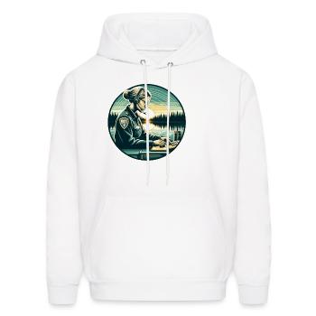 911 Dispatcher Reflections Lifeline T Shirt - Men's Hoodie - white - Front - Elias (183cm)