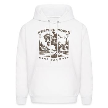 Western works cowboy western ride - Men's Hoodie - white - Front - Elias (183cm)