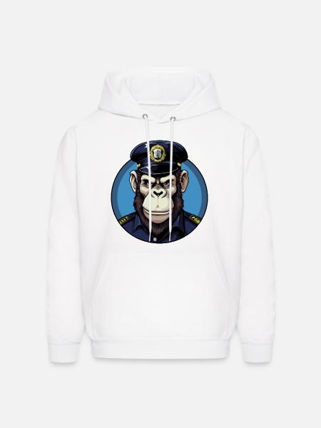 Monkey policeman - Men's Hoodie - white
