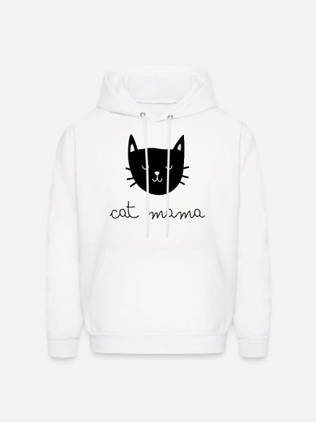 Black Cat Face - Men's Hoodie - white