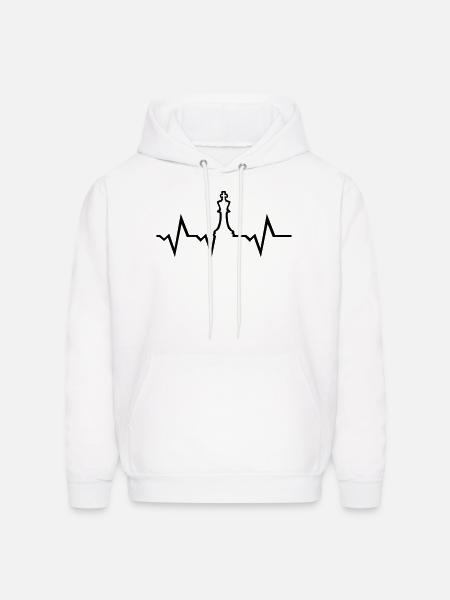 Chess Heartbeat - Men's Hoodie - white