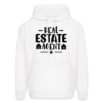 Real Estate Agent - Men's Hoodie - white - Front - Elias (183cm)