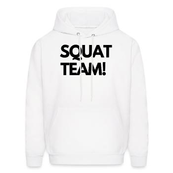 Squat Team - Men's Hoodie - white - Front - Elias (183cm)