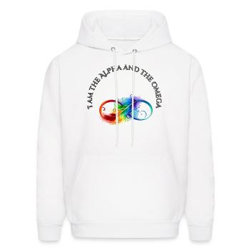 I Am the Alpha and the Omega infinity - Men's Hoodie - white - Front - Elias (183cm)