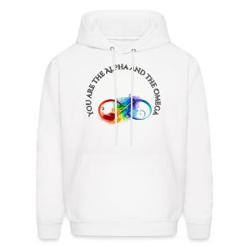 You Are the Alpha and the Omega - Men's Hoodie - white - Front - Elias (183cm)