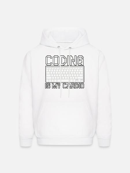 Coding Is My Cardio - Men's Hoodie - white