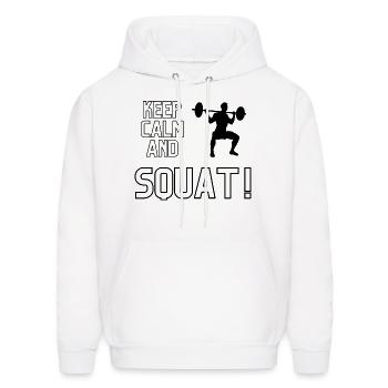 Keep Calm And Squat! - Men's Hoodie - white - Front - Elias (183cm)