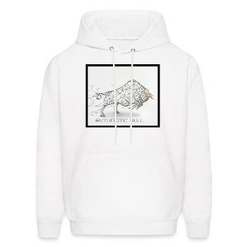 Futuristic Trader Bull - Men's Hoodie - white - Front - Elias (183cm)