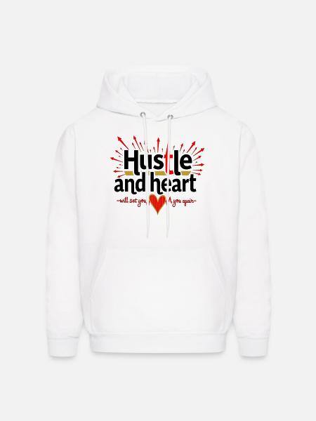 Hustle Heart - Men's Hoodie - white