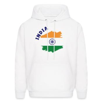 India - Men's Hoodie - white - Front - Elias (183cm)