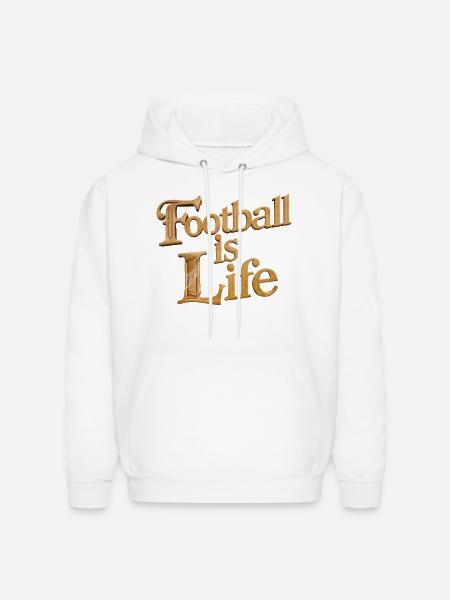 "Football: A Life's Passion" - Men's Hoodie - white