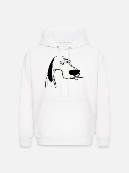 smoking dog - Men's Hoodie - white