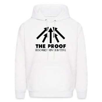 The proof: Beer makes you beautiful - Men's Hoodie - white - Front - Elias (183cm)