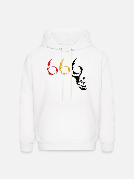 666 skull v2 (© alteerian) - Men's Hoodie - white