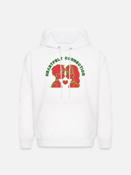 Heartfelt connection logo - Men's Hoodie - white