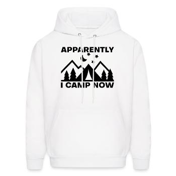 Apparently I Camp Now 5 - Men's Hoodie - white - Front - Elias (183cm)