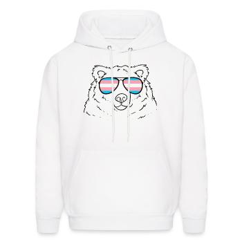 Trans Bear Sunglases - Men's Hoodie - white - Front - Elias (183cm)
