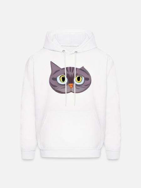 Cute Cat Face - Men's Hoodie - white
