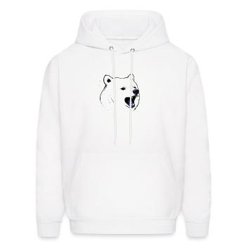 Minimalist Roaring Bear, Bold Wildlife Line art - Men's Hoodie - white - Front - Elias (183cm)
