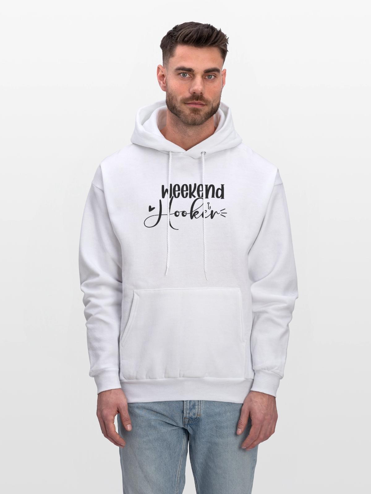 Weekend Hooker - Men's Hoodie - white - Front - Elias (183cm)