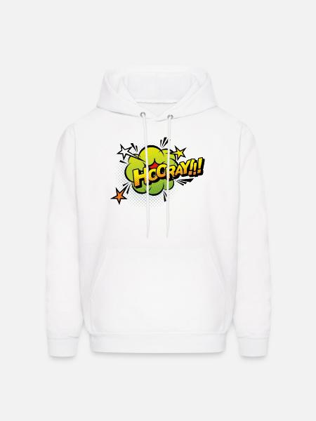 hooray!! - Men's Hoodie - white