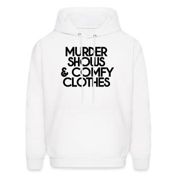 Murder Shows Comfy True Crime - Men's Hoodie - white - Front - Elias (183cm)