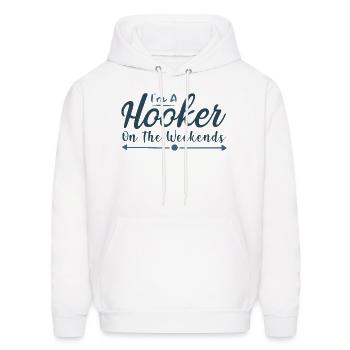 I am a hooker on the weekends - Men's Hoodie - white - Front - Elias (183cm)