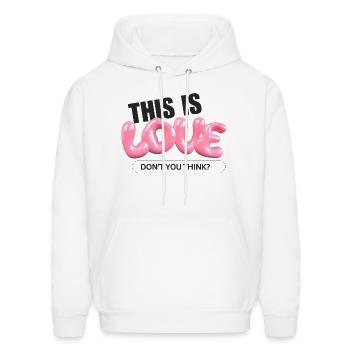 This is love - Men's Hoodie - white - Front - Elias (183cm)