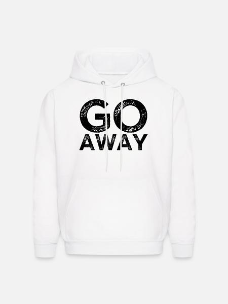 Go Away - Men's Hoodie - white