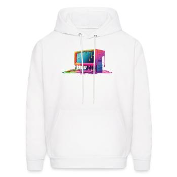 Dripping pc monitor - Men's Hoodie - white - Front - Elias (183cm)