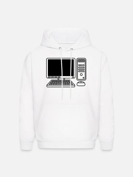 screen keyboard mouse computer - Men's Hoodie - white
