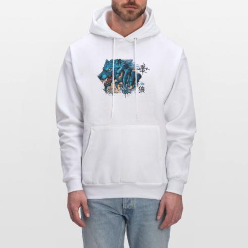 Blue Wolf Graffiti Street Art - Men's Hoodie