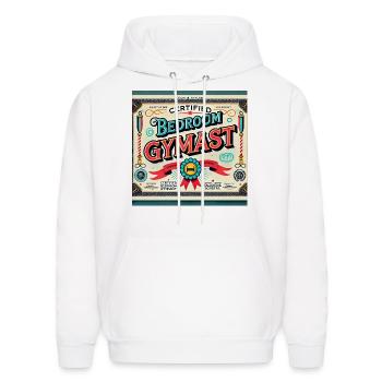 Certified bedroom gymnast tee - Men's Hoodie - white - Front - Elias (183cm)
